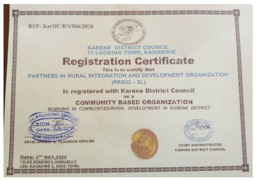 Karene District Council registration certificate thumbnail